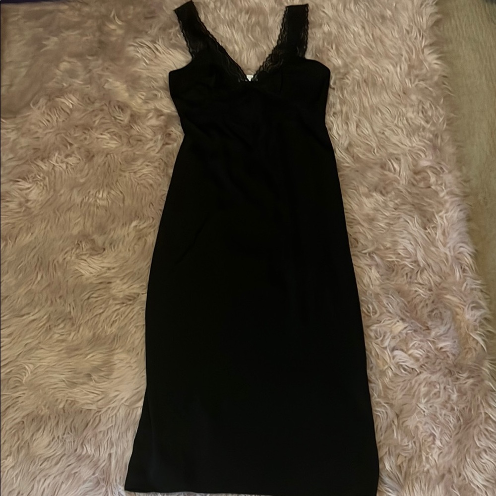 Meshki Black Dress with Lace Detail